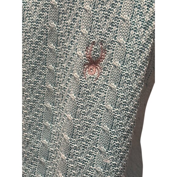Spyder Women’s Full Zip Sweater Fleece Jacket Size Small Light Aqua Blue Cable K - Picture 5 of 12
